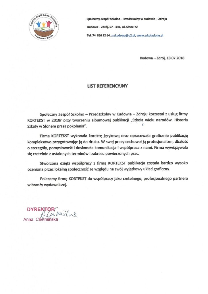 kontekst - biuro korekty i usług DTP referencje